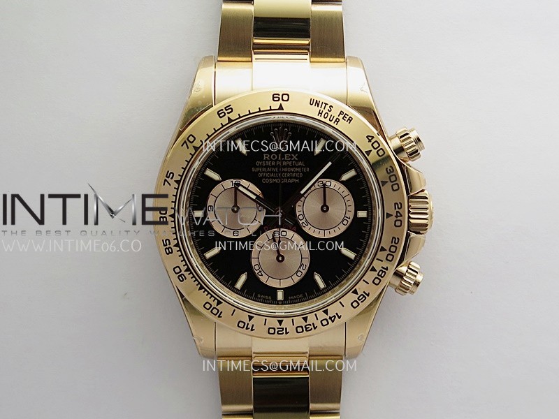 Daytona 126505 RG UFO 1:1 Best Edition Black Dial RG Subdial On Oyster Bracelet UF4131 (Free Sprung)