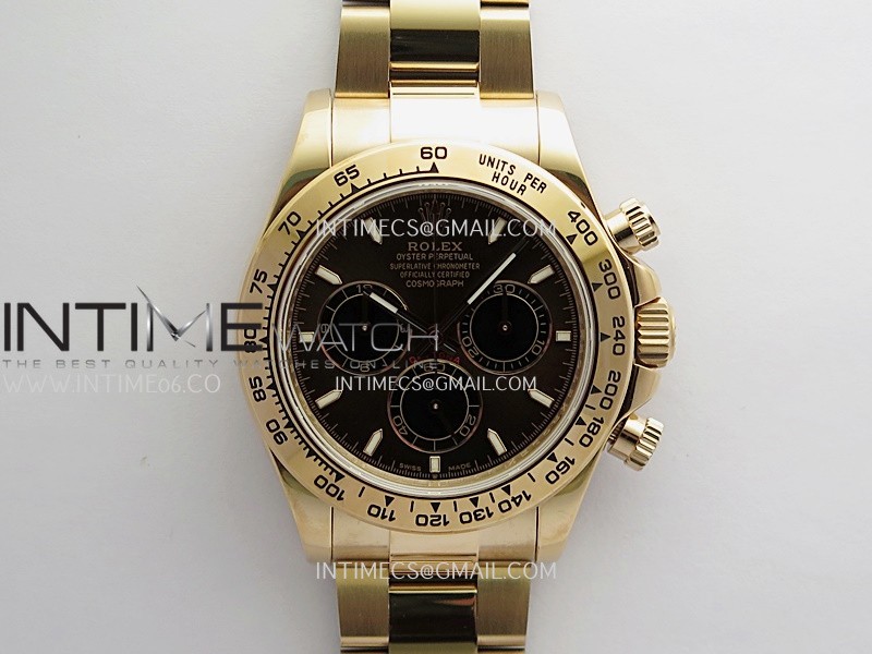 Daytona 126505 RG UFO 1:1 Best Edition Brown Dial Black Subdial On Oyster Bracelet UF4131 (Free Sprung)