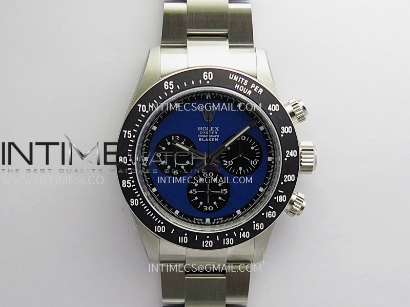 Daytona 116500 Blacken 904L SS PMSF 1:1 Best Edition Blue Dial On 904L SS Bracelet DD4130