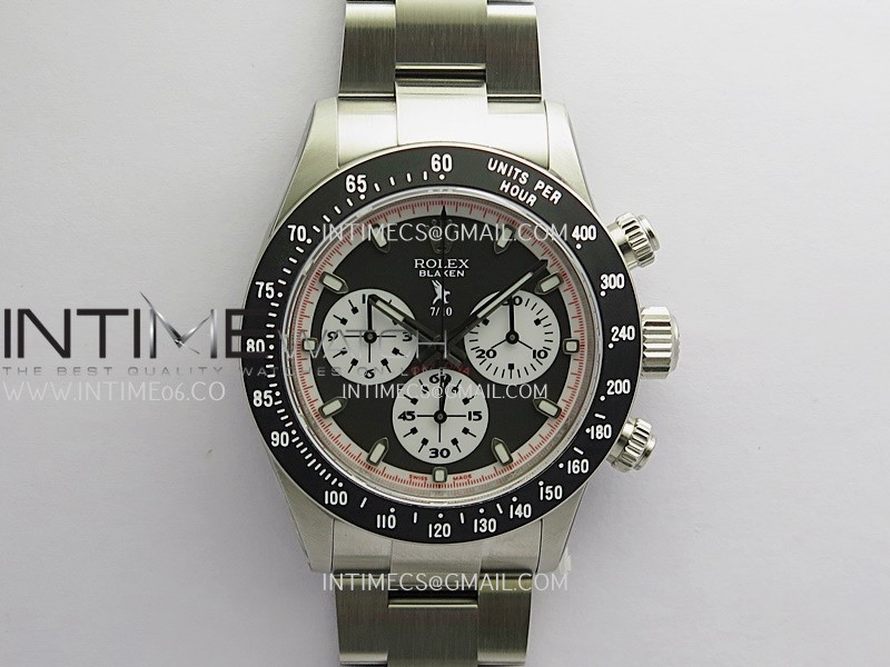 Daytona 116500 Blacken 904L SS PMSF 1:1 Best Edition Black Dial White Subdial Stick Marker On 904L SS Bracelet DD4130