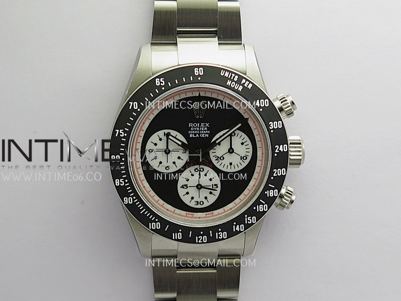 Daytona 116500 Blacken 904L SS PMSF 1:1 Best Edition Black Dial White Subdial On 904L SS Bracelet DD4130