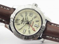 Avenger GMT SS White Stick Marker Dial on Leather strap A2836