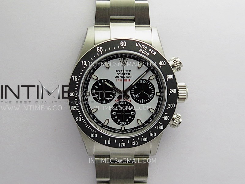 Daytona 116500 Blacken 904L SS PMSF 1:1 Best Edition White Dial Black Subdial Stick Marker On 904L SS Bracelet DD4130