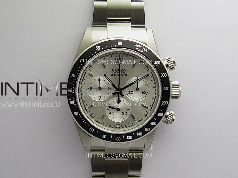 Daytona 116500 Blacken 904L SS PMSF 1:1 Best Edition Silver Dial On 904L SS Bracelet DD4130 (White Engraving Caseback)