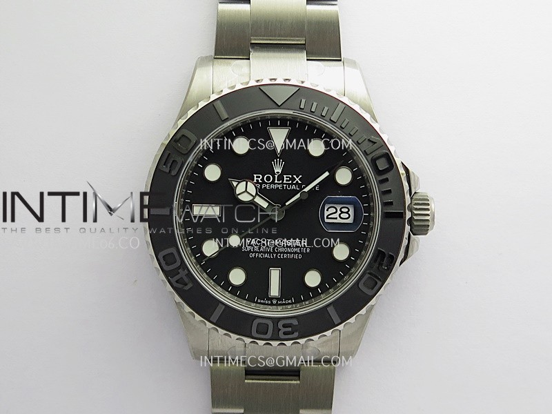 Yacht-Master 226627 Titanium Gold 1:1 Best Edition Black Dial On Titanium Bracelet SH3235 (Free Sprung)