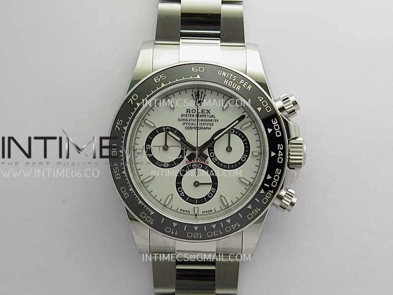 Daytona 126500 904L SS QF 1:1 Best Edition White Dial On 904L SS Bracelet SH4131 (Free Sprung)