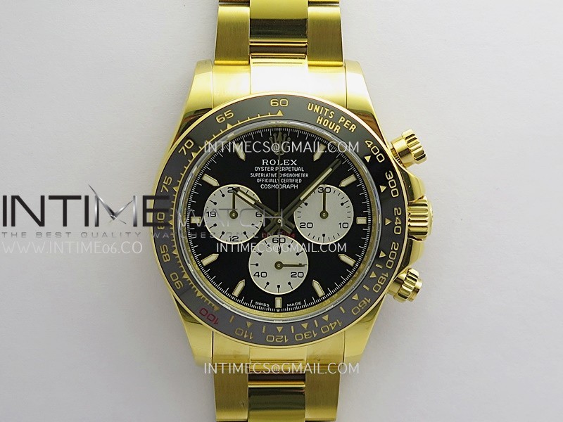 Daytona 126528 Le Mans Gain Weight QF 1:1 YG Black Dial On YG Bracelet SH4132 (Free Sprung)