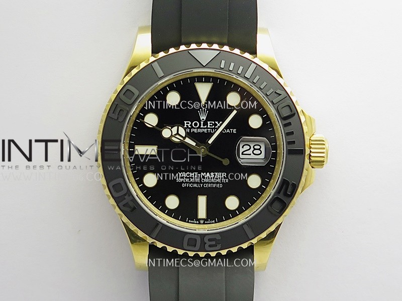 Yacht-Master 226658 42mm Gain Weight YG QF 1:1 Black Dial On Oysterflex Strap SH3235 (Free Sprung)