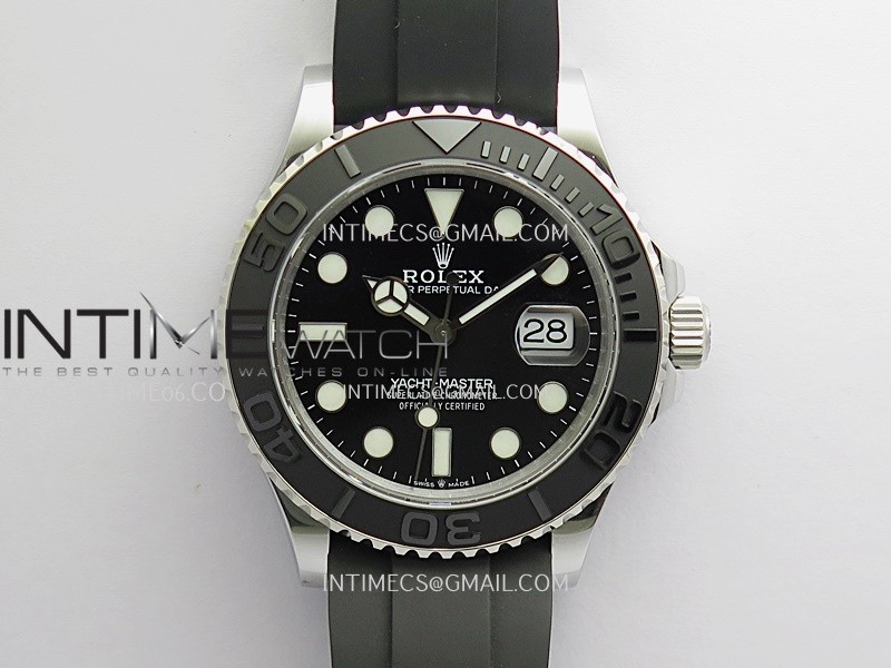 Yacht-Master 226659 42mm Gain Weight QF 1:1 Black Dial On Oysterflex Strap SH3235 (Free Sprung)