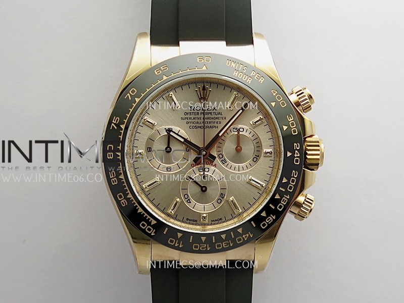 Daytona 116515 904L RG VF 1:1 Best Edition Champagne Gold Dial T Diamond Marker On Oysterflex Strap DD4130