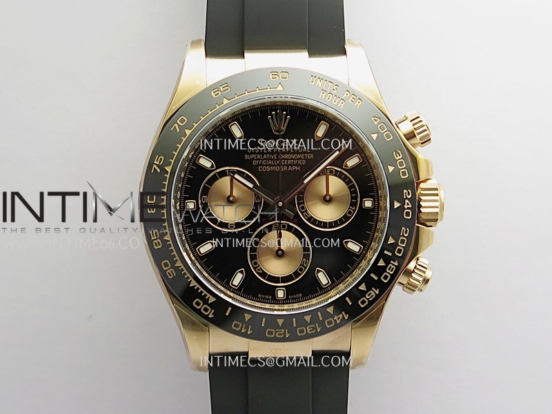 Daytona 116515 904L RG VF 1:1 Best Edition Black Dial Stick Marker On Oysterflex Strap DD4130