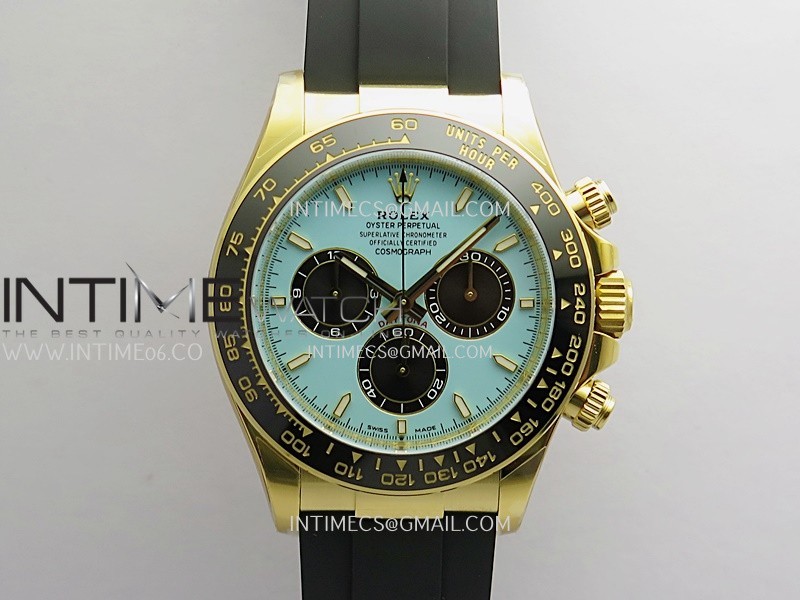 Daytona 126518 904L YG VF 1:1 Best Edition Tiffany Turquoise Blue Dial On Oysterflex Strap DD4131