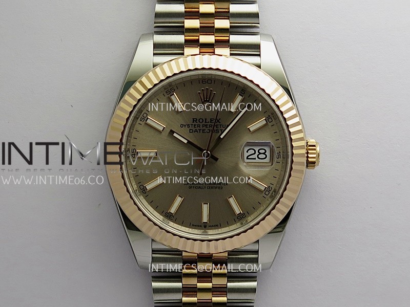 DateJust 41mm 126331 904 SS/RG VF 1:1 Champagne Gold Dial Stick Marker On Jubilee Bracelet DD3235