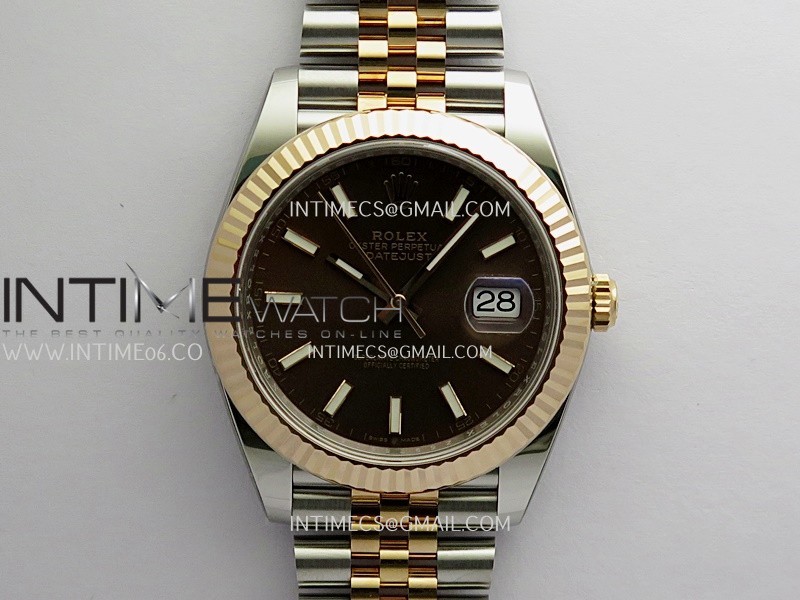 DateJust 41mm 126331 904 SS/RG VF 1:1 Brown Dial Stick Marker On Jubilee Bracelet DD3235