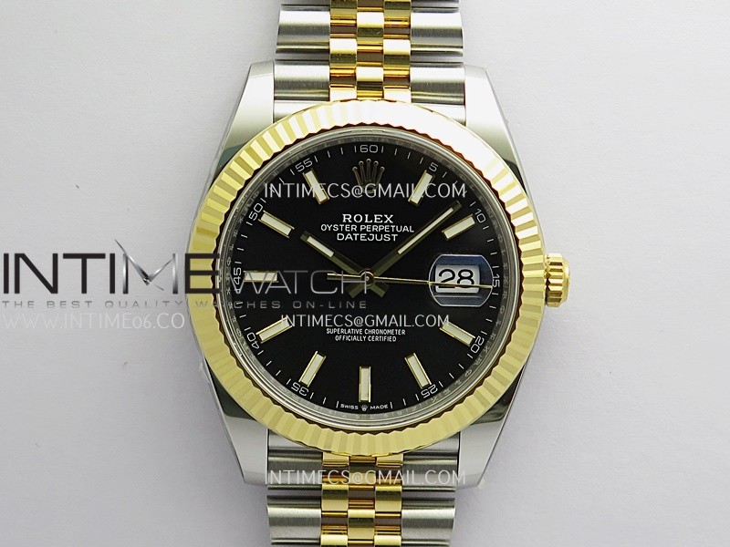 DateJust 41mm 126331 904 SS/YG VF 1:1 Black Dial Stick Marker On Jubilee Bracelet DD3235