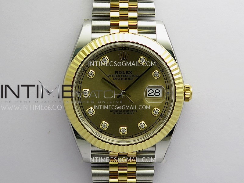 DateJust 41mm 126331 904 SS/YG VF 1:1 Gold Dial Diamond Marker On Jubilee Bracelet DD3235