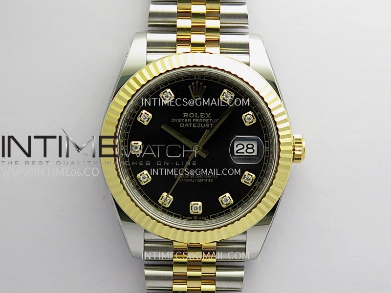 DateJust 41mm 126331 904 SS/YG VF 1:1 Black Dial Diamond Marker On Jubilee Bracelet DD3235
