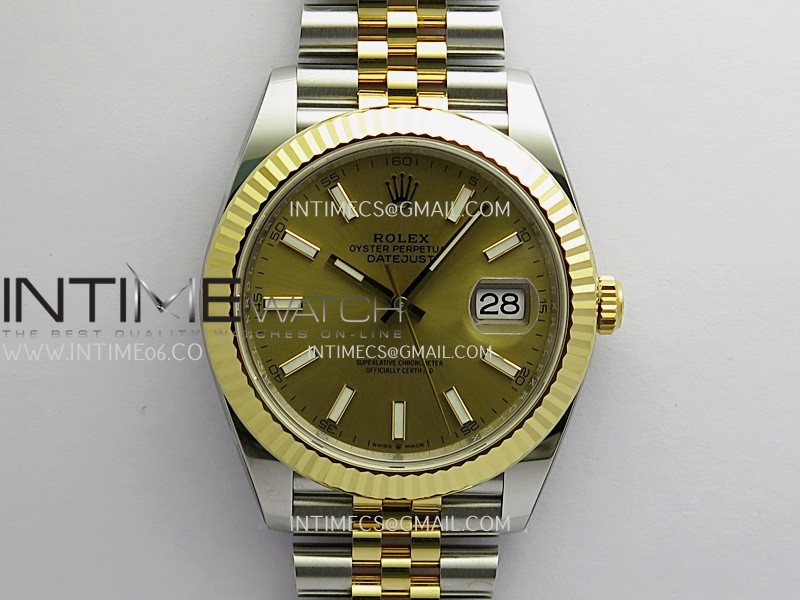 DateJust 41mm 126331 904 SS/YG VF 1:1 Gold Dial Stick Marker On Jubilee Bracelet DD3235