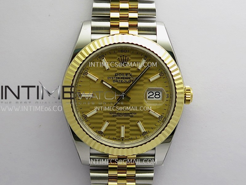 DateJust 41mm 126331 904 SS/YG VF 1:1 Gold Fluted Dial Stick Marker On Jubilee Bracelet DD3235