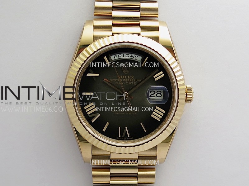 Day Date 228235 RG 40mm Gain Weight RCF Slate Ombre Dial Roman Marker On President Bracelet SH3255