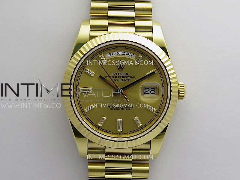 Day Date 228238 YG 40mm Gain Weight RCF Gold Dial T Diamond Marker On President Bracelet SH3255