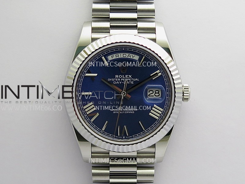 Day Date 228239 40mm Gain Weight RCF Blue Dial Roman Marker On President Bracelet SH3255