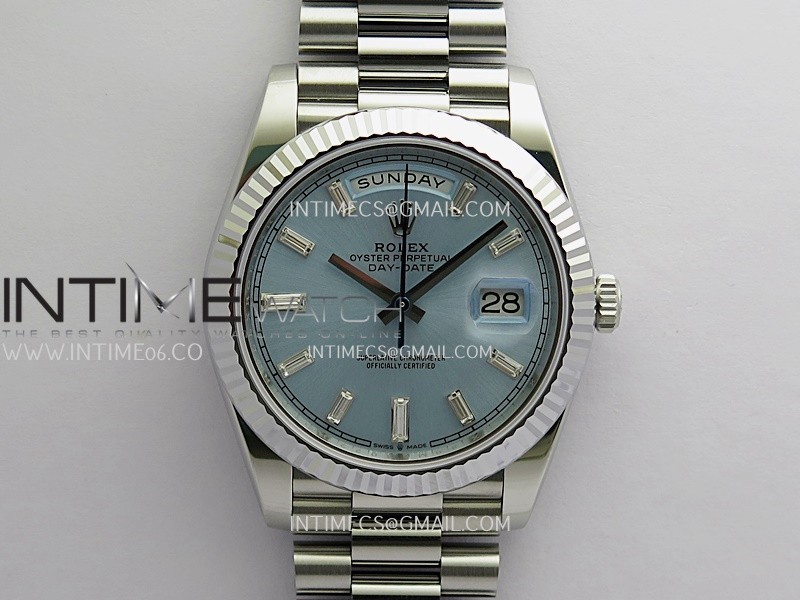 Day Date 228239 40mm Gain Weight RCF Ice Blue Dial T Diamond Marker On President Bracelet SH3255