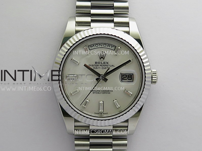 Day Date 228239 40mm Gain Weight RCF White MOP Dial T Diamond Marker On President Bracelet SH3255