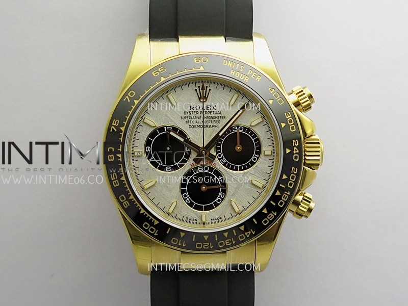 Daytona 126518 YG Gain Weight QF Real Meteorite Dial On Oysterflex Strap SH4131 (Free Sprung)