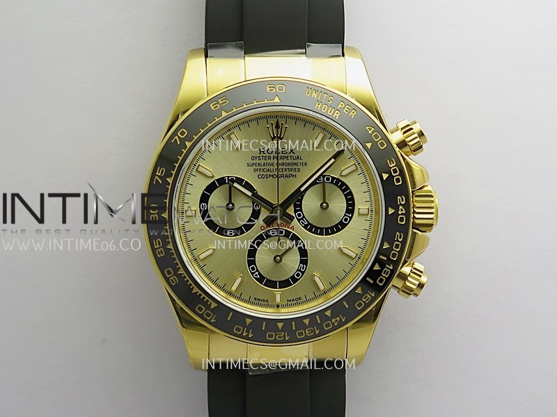 Daytona 126518 YG Gain Weight QF Gold Dial Stick Marker On Oysterflex Strap SH4131 (Free Sprung)