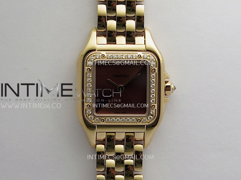 Panthère Secrete Ladies 22mm Diamond Bezel RG BBA 1:1 Best Edition Brown Ombre Dial On RG Bracelet Ronda Quartz