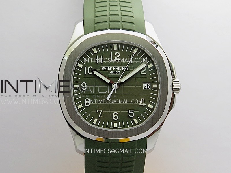 Aquanaut 5168G 42mm Gain Weight SS VF 1:1 Best Edition Green Dial On Green Rubber Strap Super Clone DD324