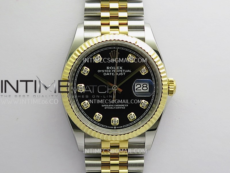 DateJust 41 126233 904L SS/YG VF 1:1 Best Edition Black Dial Diamond Marker On SS/YG Jubilee Bracelet DD3235