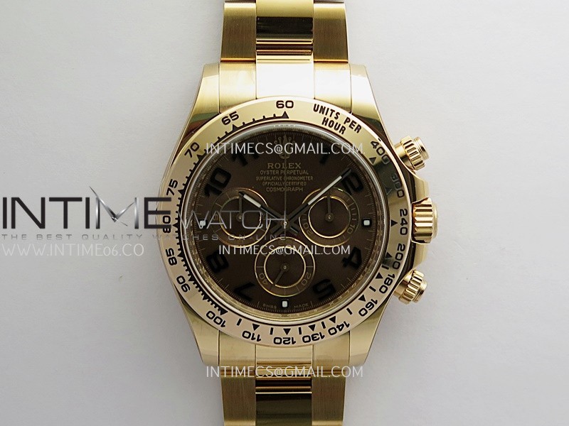 Daytona 116505 904L RG VF 1:1 Best Edition Brown Dial Numeral Subdial On RG Bracelet DD4130