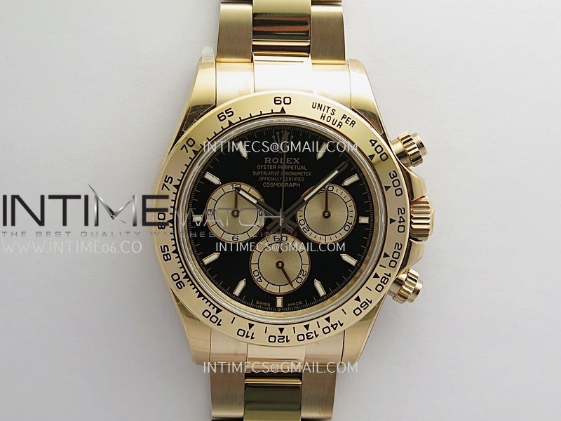 Daytona 126505 Gain Weight RG QF Black Dial RG Subdial On RG Bracelet SH4131 (Free Sprung)