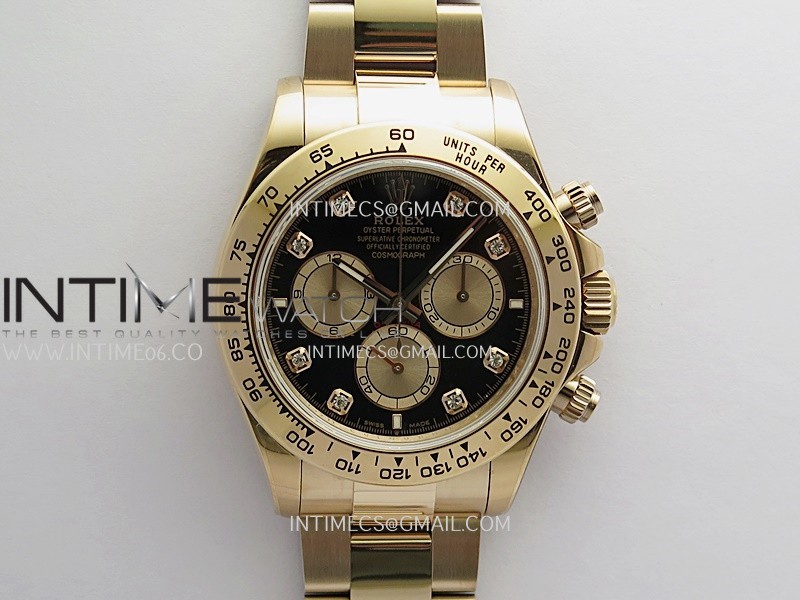 Daytona 126505 Gain Weight RG QF Black Dial RG Subdial Diamond On RG Bracelet SH4131 (Free Sprung)