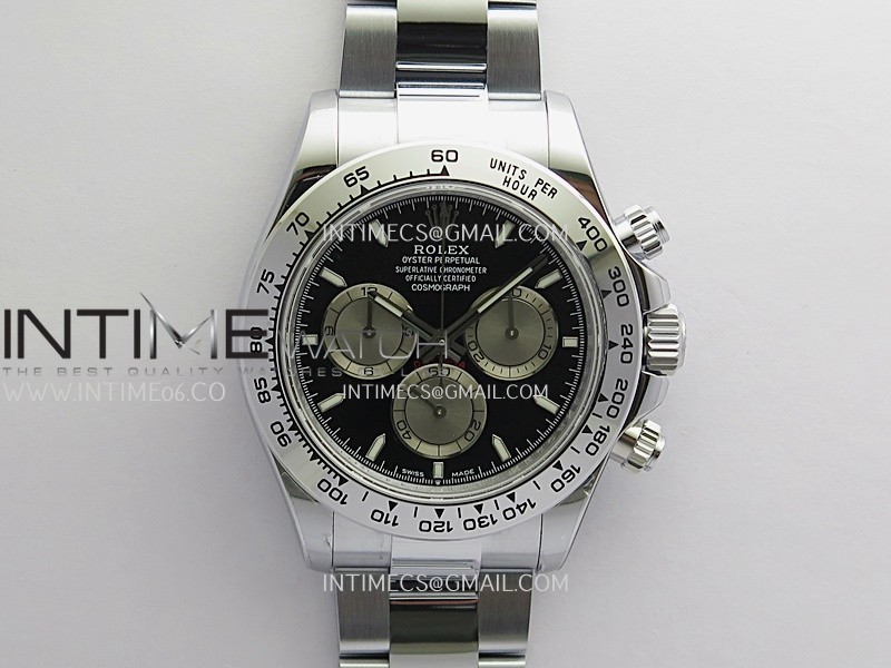 Daytona 126509 Gain Weight QF Black Dial Silver On Oyster Bracelet SH4131 (Free Sprung)