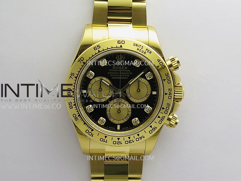 Daytona 126505 Gain Weight YG QF Black Dial YG Subdial Diamond On YG Bracelet SH4131 (Free Sprung)