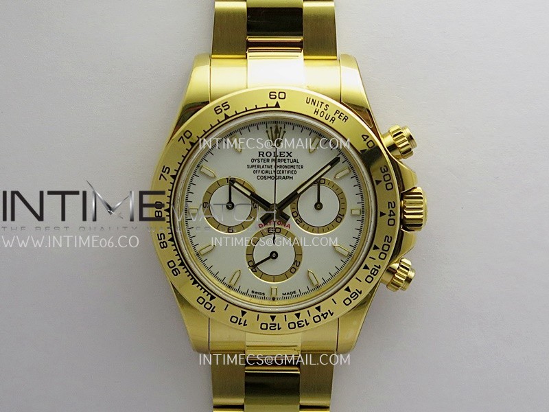 Daytona 126505 Gain Weight YG QF White Dial On YG Bracelet SH4131 (Free Sprung)