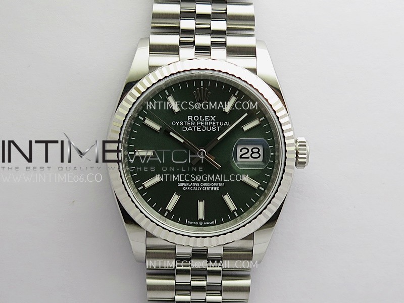 DateJust 126234 36mm 904L SS V2 VSF 1:1 Best Edition Green Dial Stick Marker On Jubilee Bracelet DD3235
