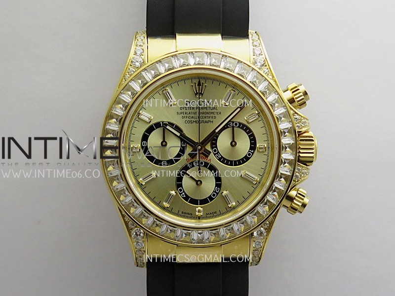 Daytona 126538 Gain Weight Diamond Bezel YG QF YG Dial T Diamond On Oysterflex Strap SH4131 (Free Sprung)