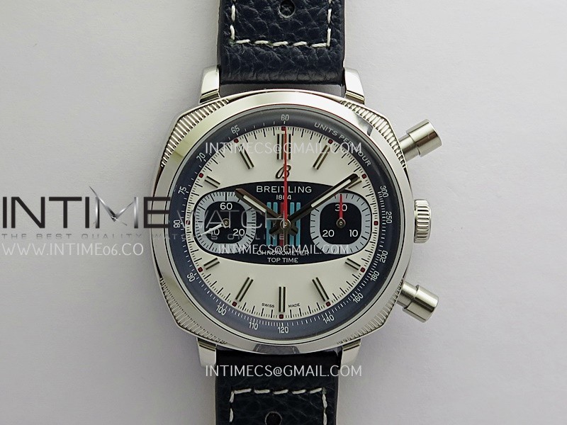 Top Time B01 Racing BLSF 1:1 Best Edition Black/Blue Gulf Dial on Blue Leather Strap A7750