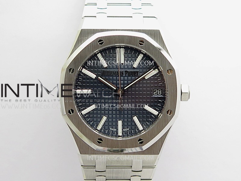 Royal Oak 41mm 15510 SS VSF 1:1 Best Edition Blue Textured Dial On SS Bracelet Super Clone DD4302