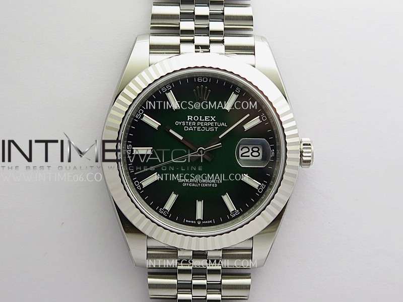 DateJust 126334 904L SS ERF 1:1 Best Edition Green Ombre Dial Stick Marker On Jubilee Bracelet SH3235 (Free Sprung)