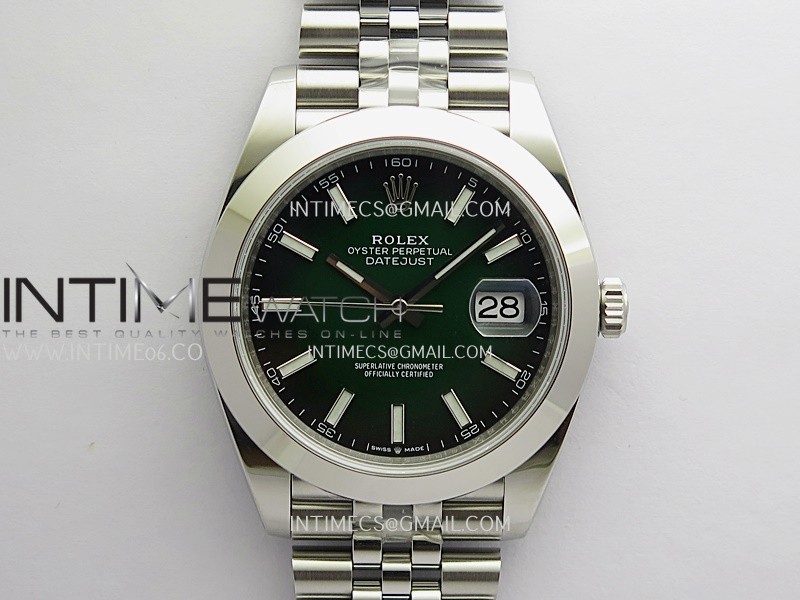 DateJust 126300 904L SS ERF 1:1 Best Edition Green Ombre Dial Stick Marker On Jubilee Bracelet SH3235 (Free Sprung)