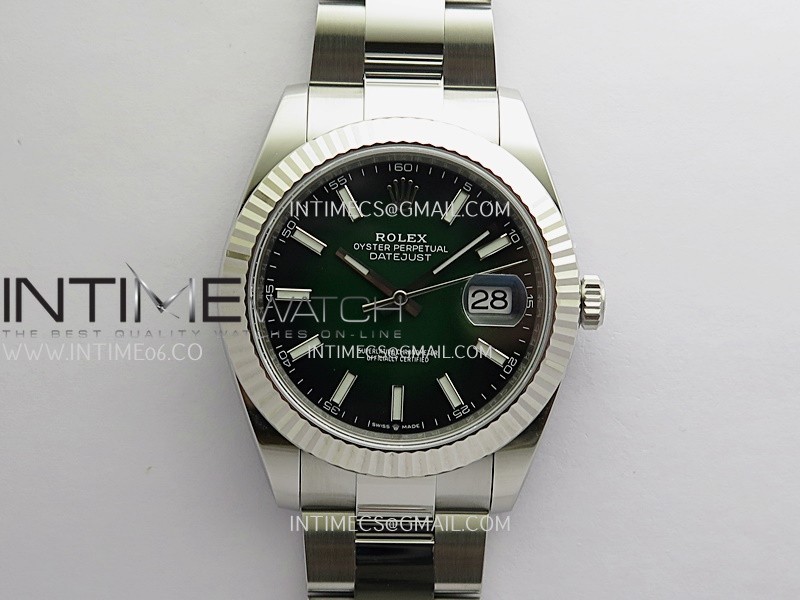 DateJust 126334 904L SS ERF 1:1 Best Edition Green Ombre Dial Stick Marker On Oyster Bracelet SH3235 (Free Sprung)