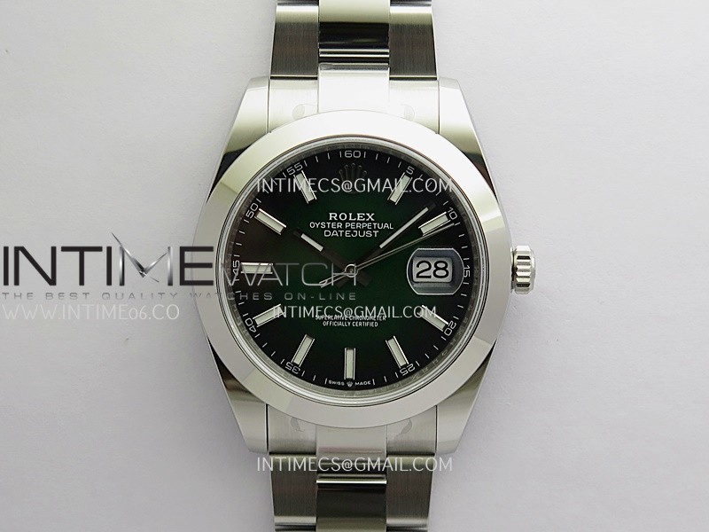 DateJust 126300 904L SS ERF 1:1 Best Edition Green Ombre Dial Stick Marker On Oyster Bracelet SH3235 (Free Sprung)