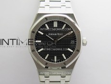 Royal Oak 41mm 15500 SS ZF Free Sprung V2 1:1 Best Edition Black Textured Dial On SS Bracelet Super Clone A4302
