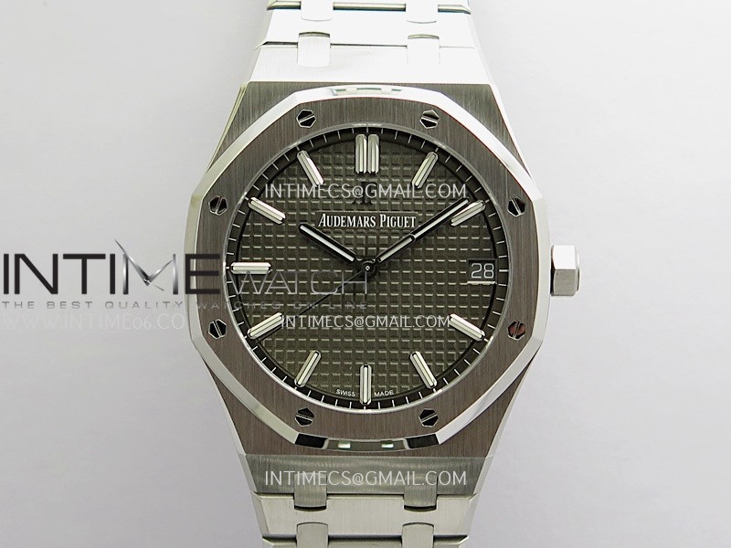 Royal Oak 41mm 15500 SS ZF Free Sprung V2 1:1 Best Edition Gray Textured Dial On SS Bracelet Super Clone A4302