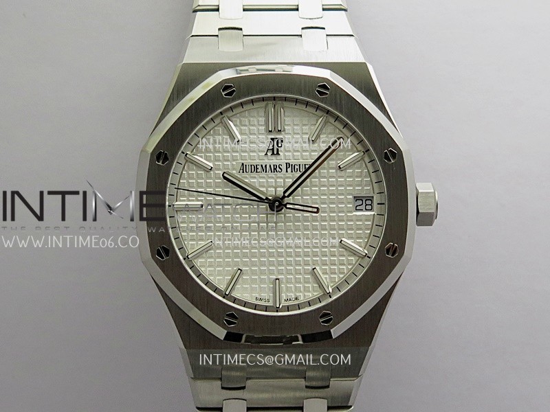 Royal Oak 41mm 15500 SS ZF Free Sprung V2 1:1 Best Edition Silver Textured Dial On SS Bracelet Super Clone A4302